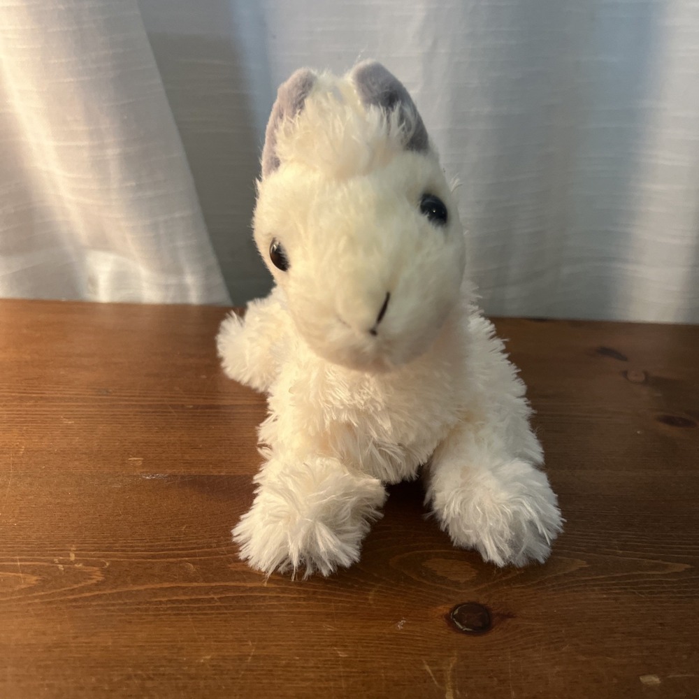 7"Aurora Mini Flopsies Llama cream Furry Plush - Picture 2 of 6